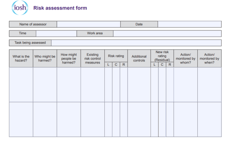 filled-iosh-risk-assessment-form-updated-2023-oye-learn